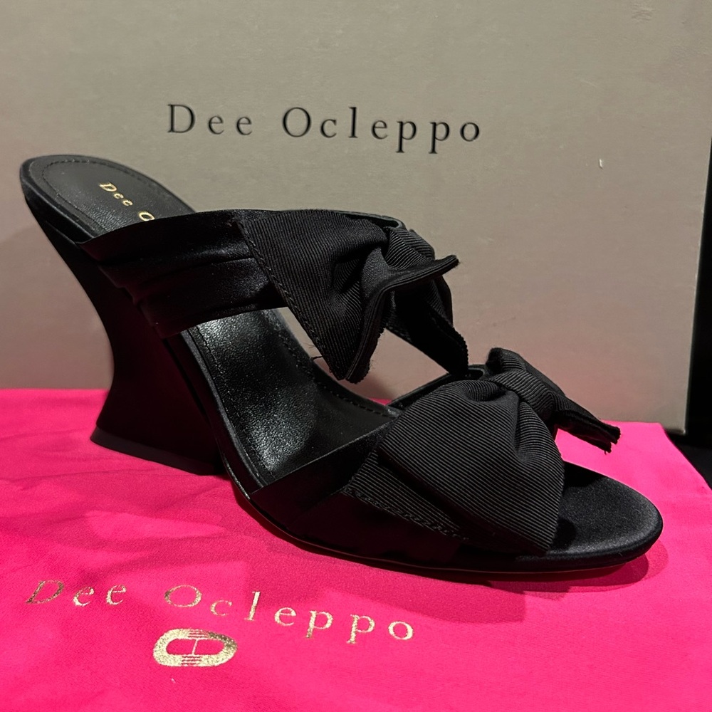 Dee Ocleppo Black Heeled Sandals